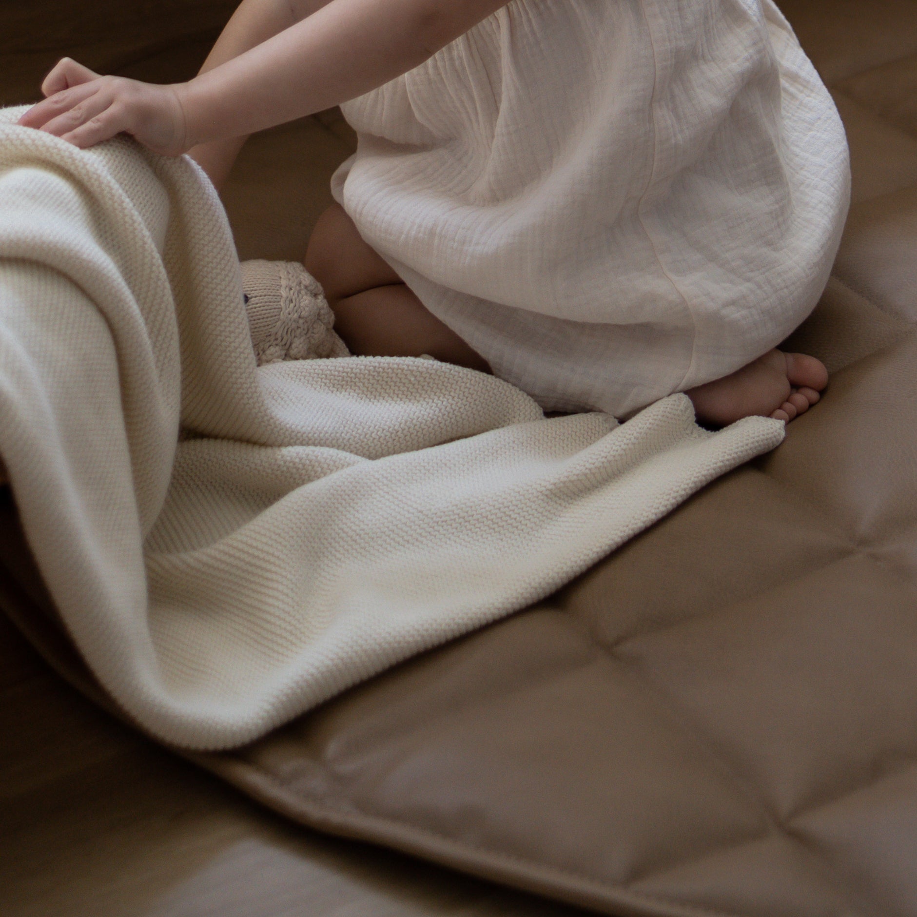 Quilted Leather Play Mat 'Fawn'