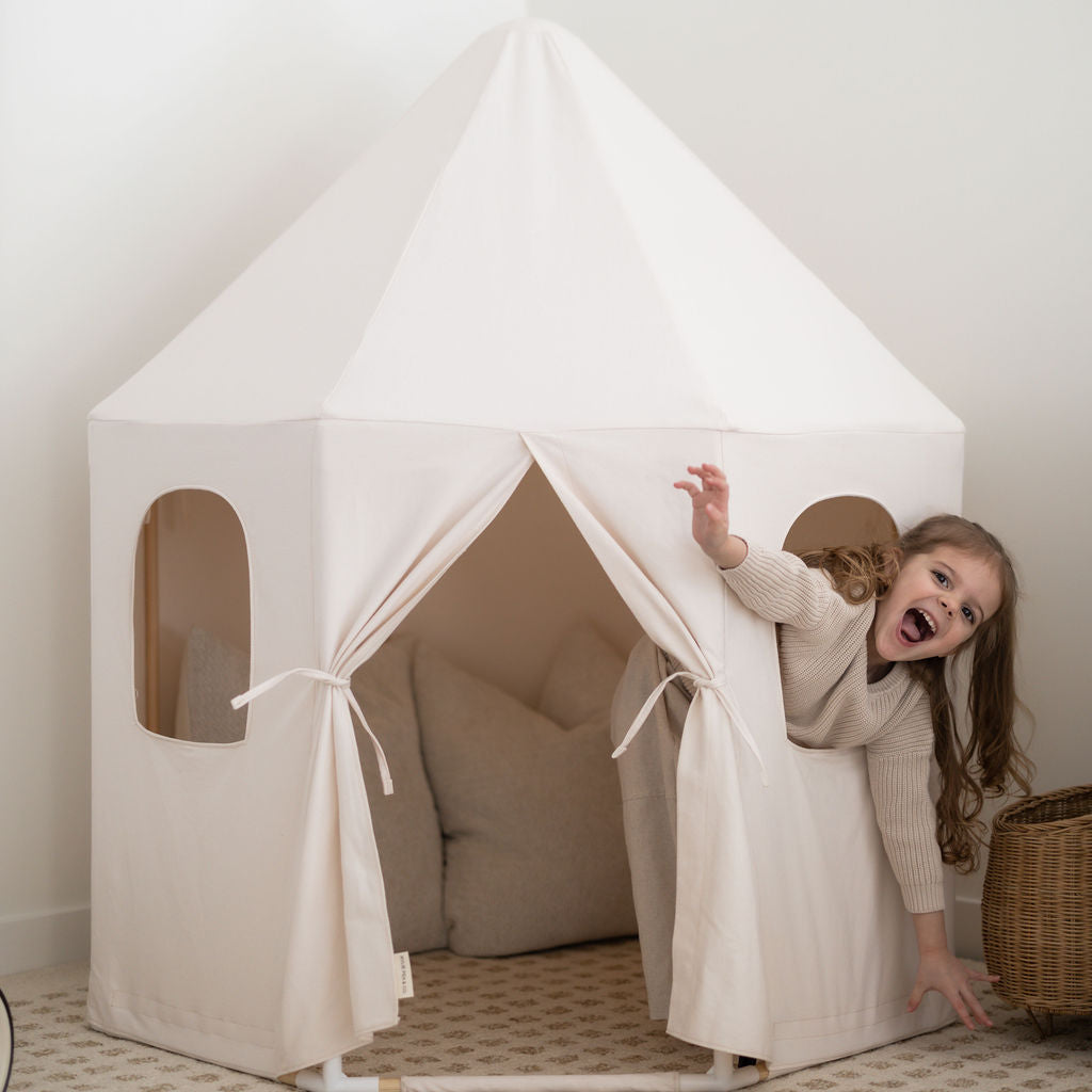 The cotton pavilion play tent 'ivory' will be loved for years, suitable for newborns, toddlers and young kids