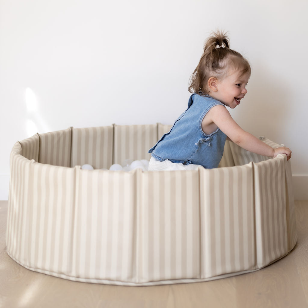 Leather Ball Pit 'Linen Stripe'
