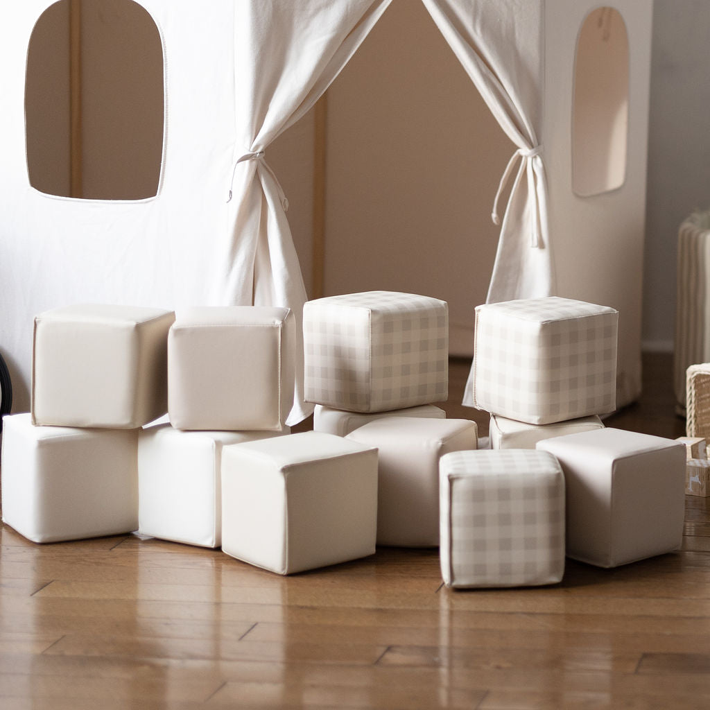 Soft Play Blocks 'Fog Gingham'