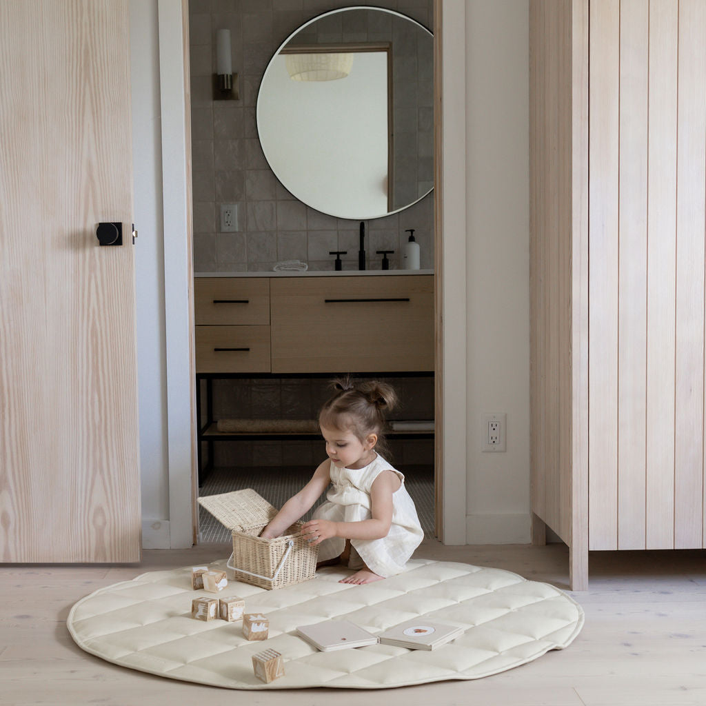 Quilted Leather Play Mat 'Cloud'