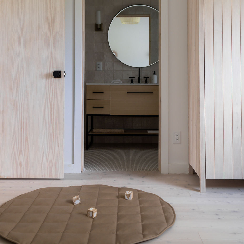 Quilted Leather Play Mat 'Fawn'