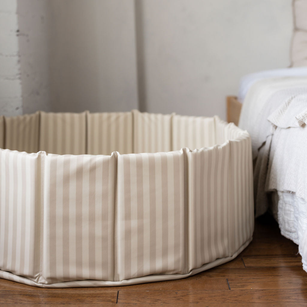 Leather Ball Pit 'Linen Stripe'
