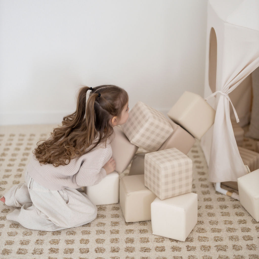 Soft Play Blocks 'Fog Gingham'