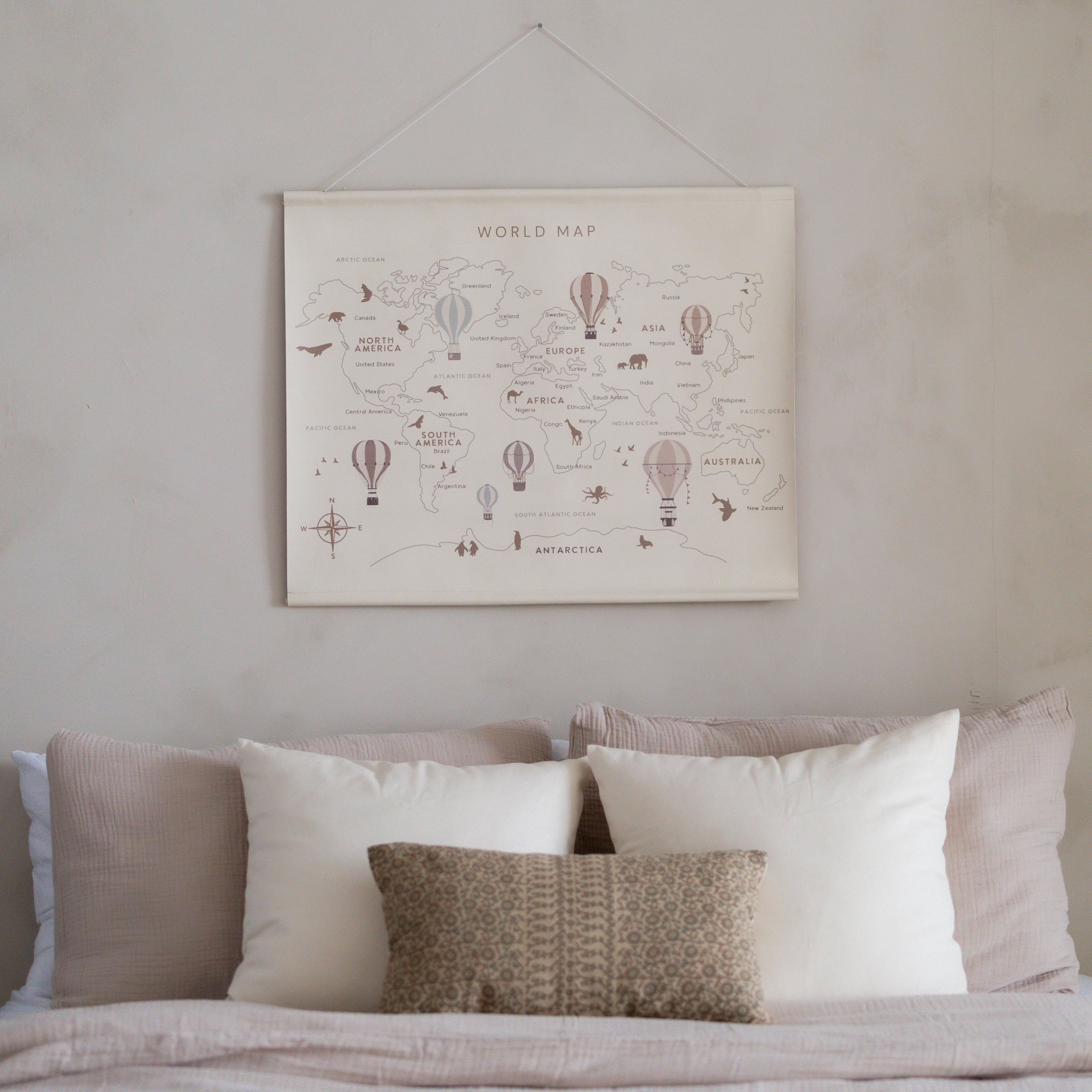 Leather Poster 'World Map'