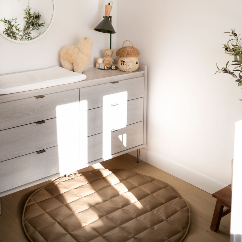 Quilted Leather Play Mat 'Fawn'