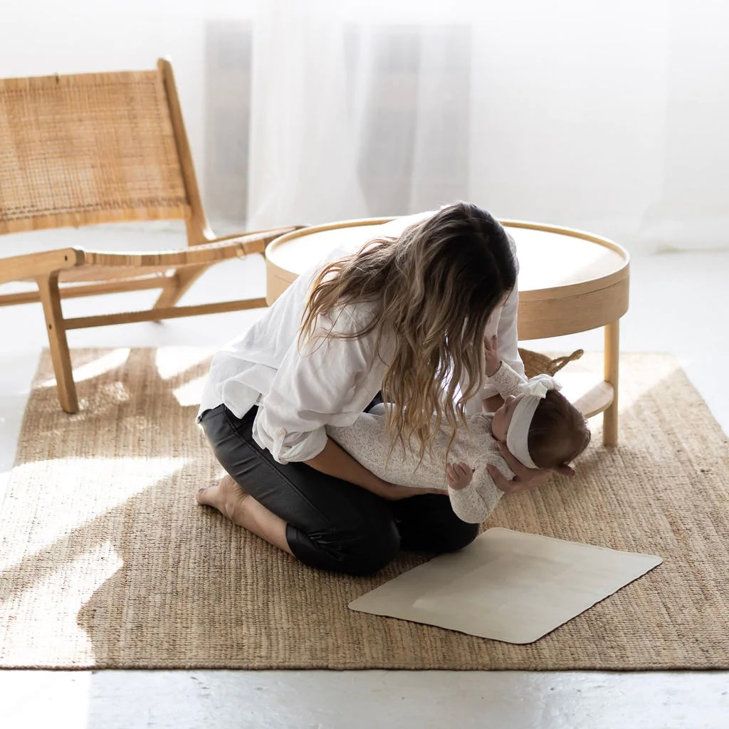 Wipeable leather change mat for on the go diaper changes