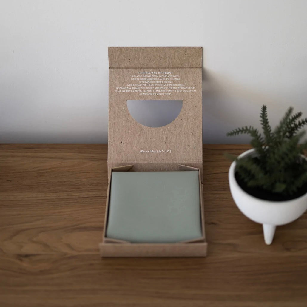 Rylie Pea & Co. leather mini mat 'sage'