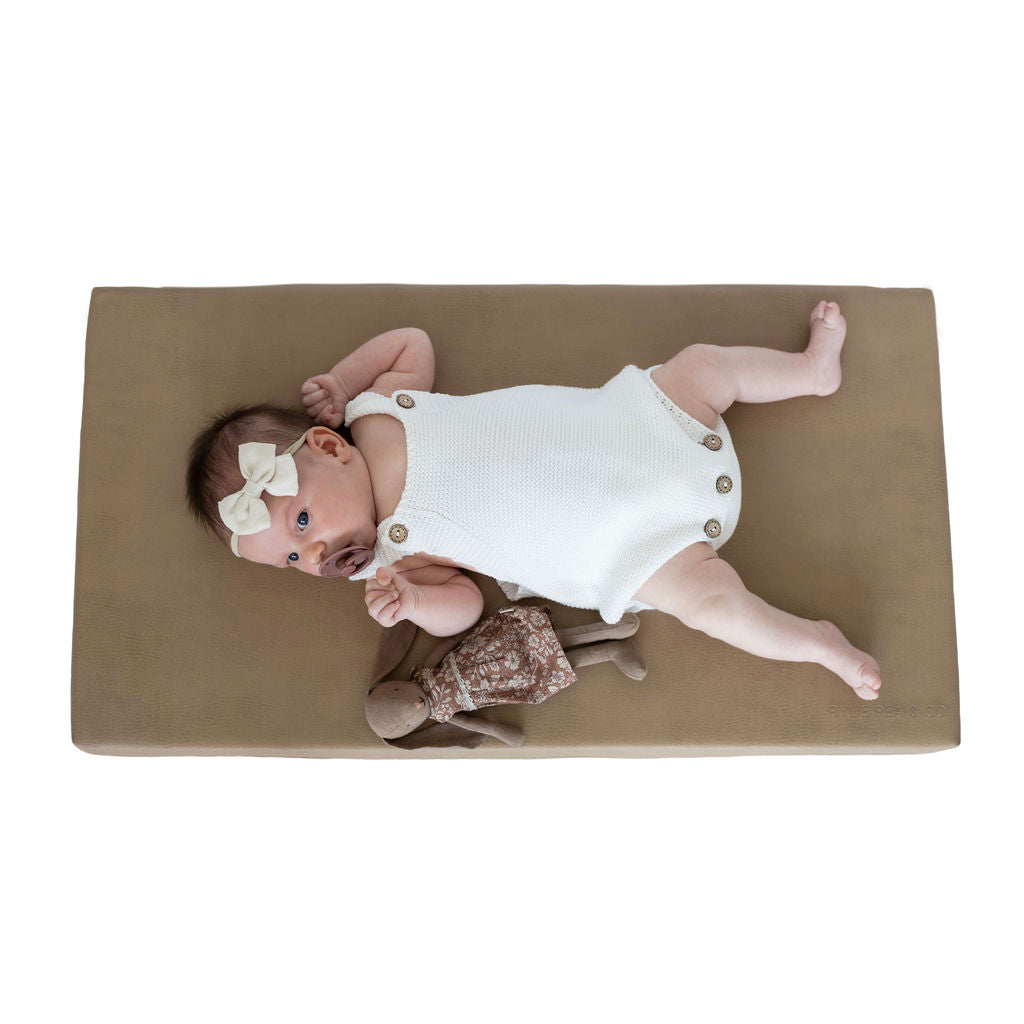 Padded Leather Change Mat 'Fawn'