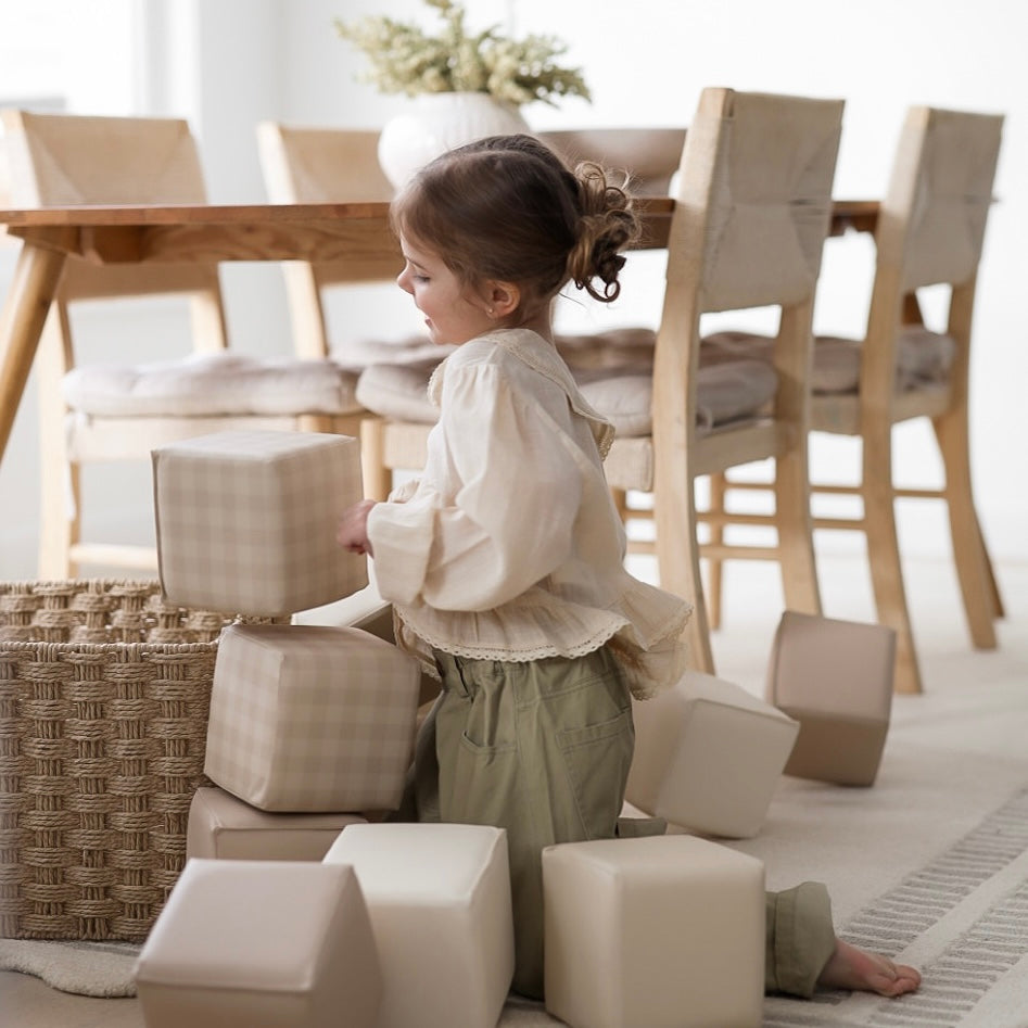 Soft Play Blocks 'Linen Gingham'