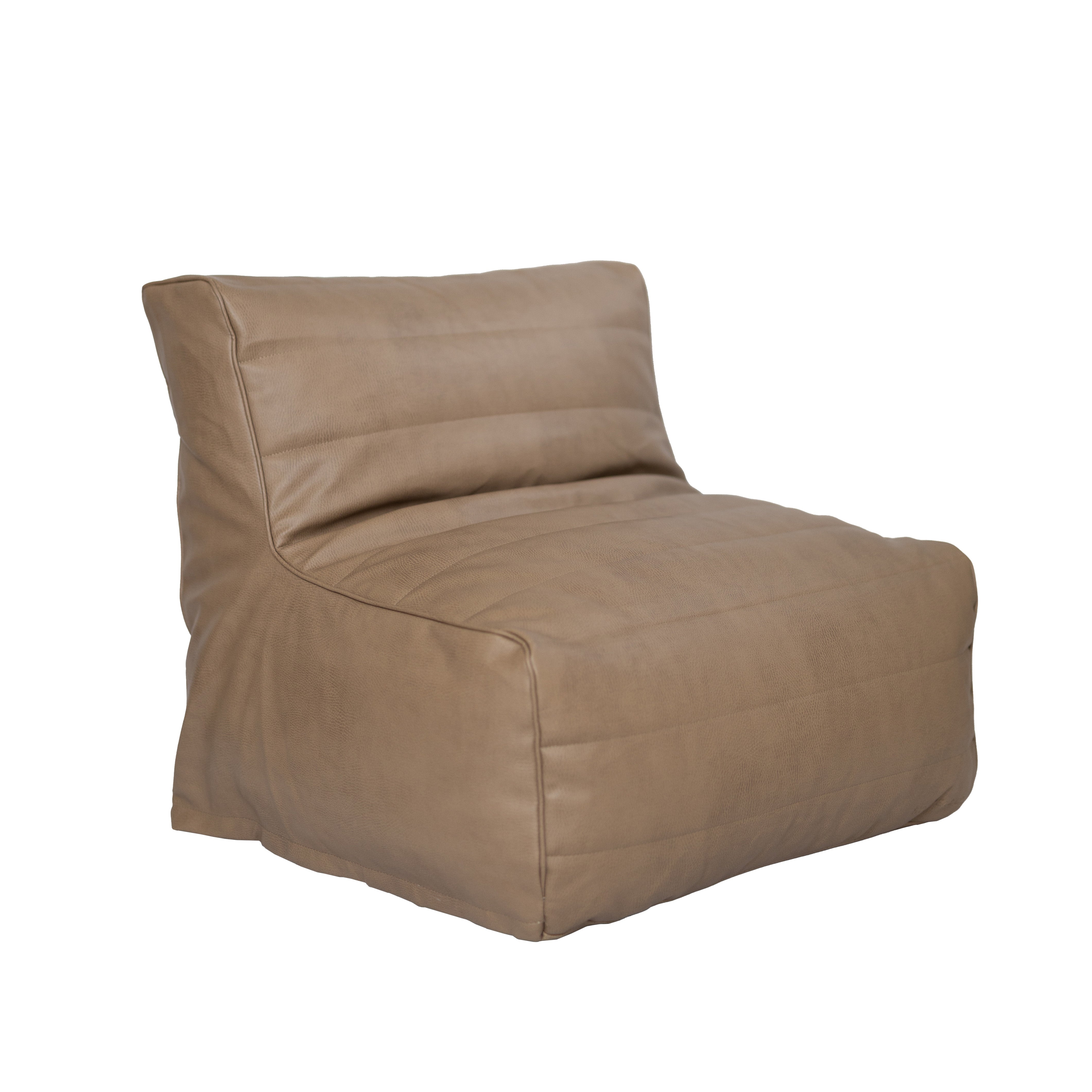Littles Lounger Fawn - side view of leather kids lounger | Rylie Pea & Co.
