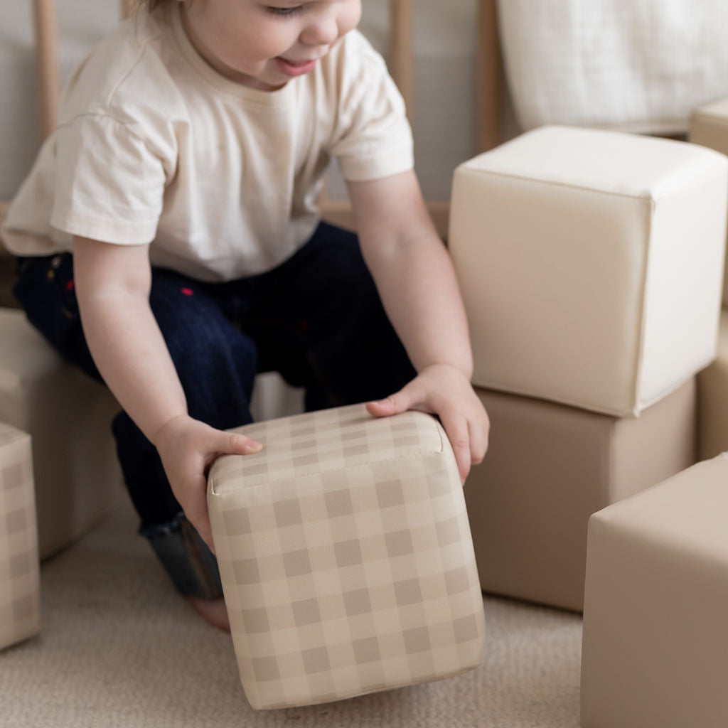 Soft Play Blocks 'Fog Gingham'