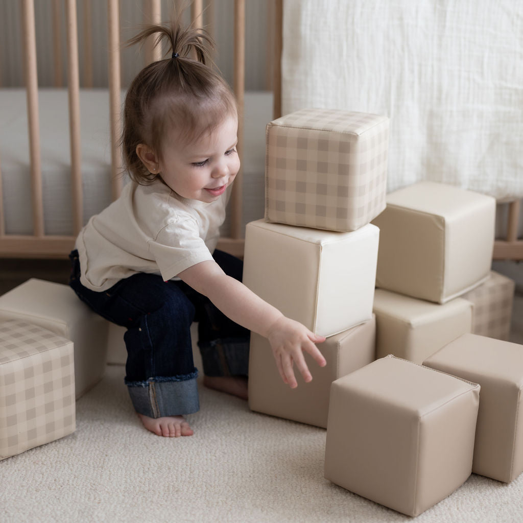 Soft Play Blocks 'Fog Gingham'