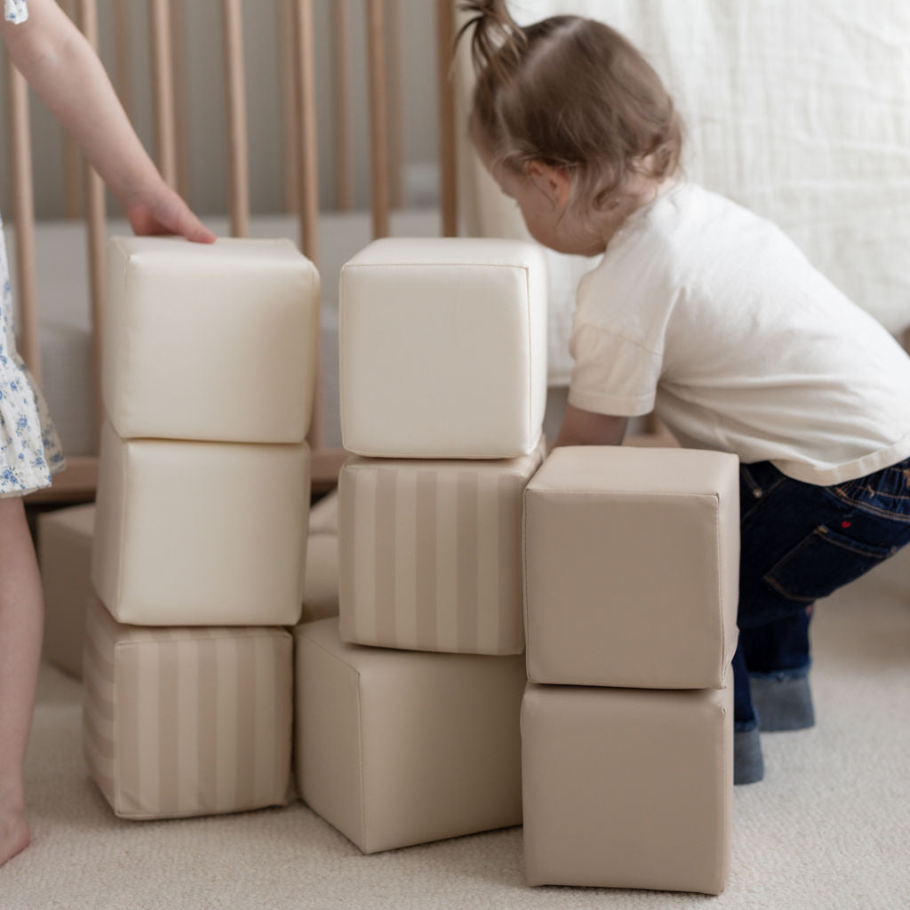 Striped soft foam stacking blocks for kids