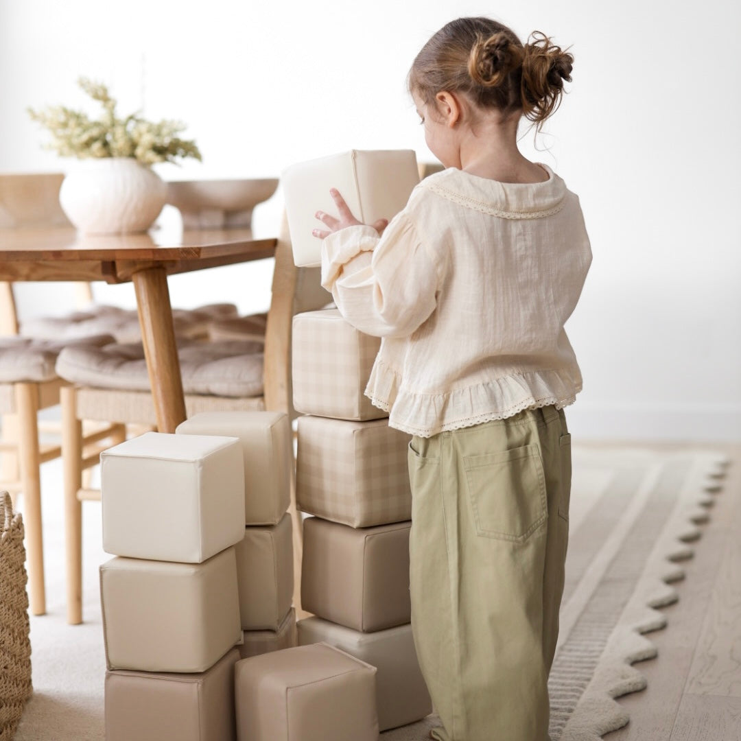 Soft Play Blocks 'Linen Gingham'