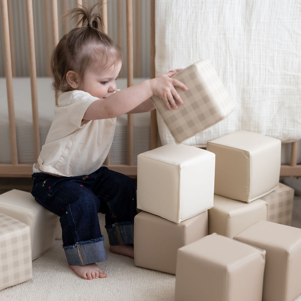 Soft Play Blocks 'Fog Gingham'