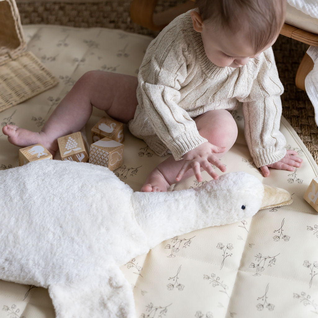 Quilted Leather Play Mat 'Sweet-Pea Vintage Floral'