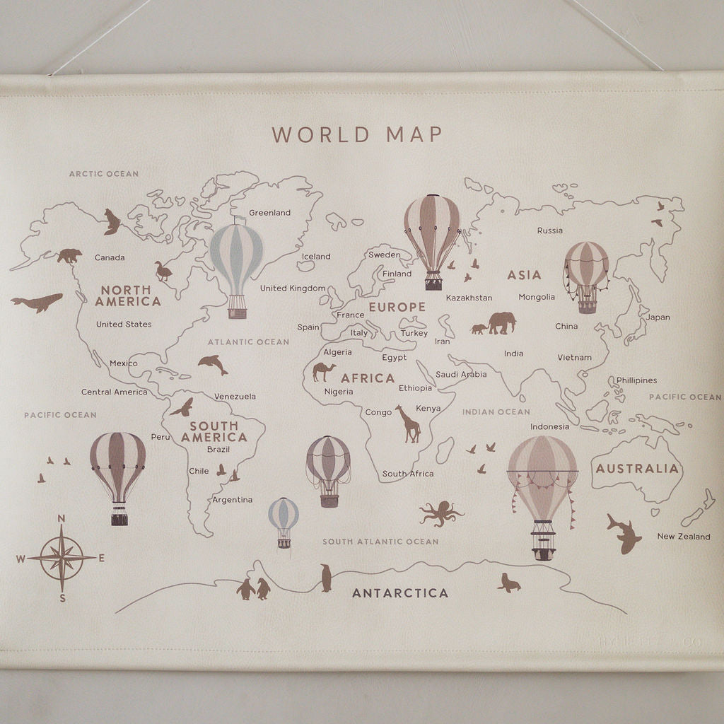 Preorder - Leather Poster 'World Map'