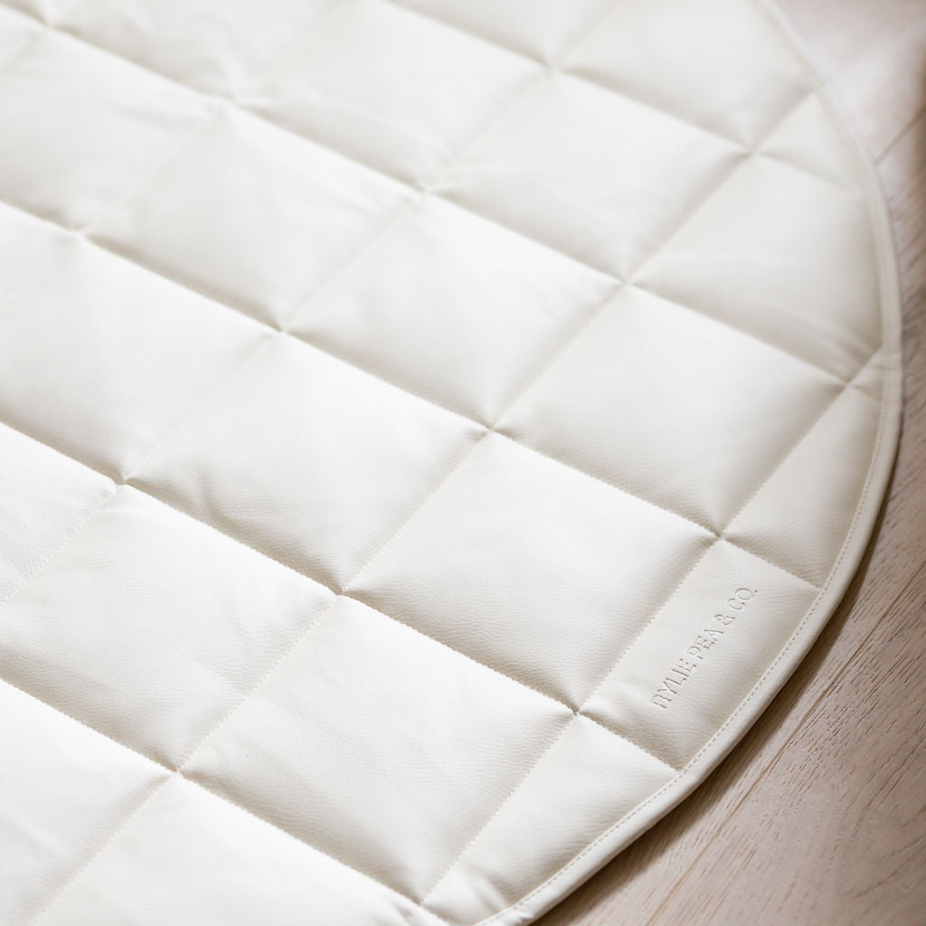 Quilted Leather Play Mat 'Cloud'