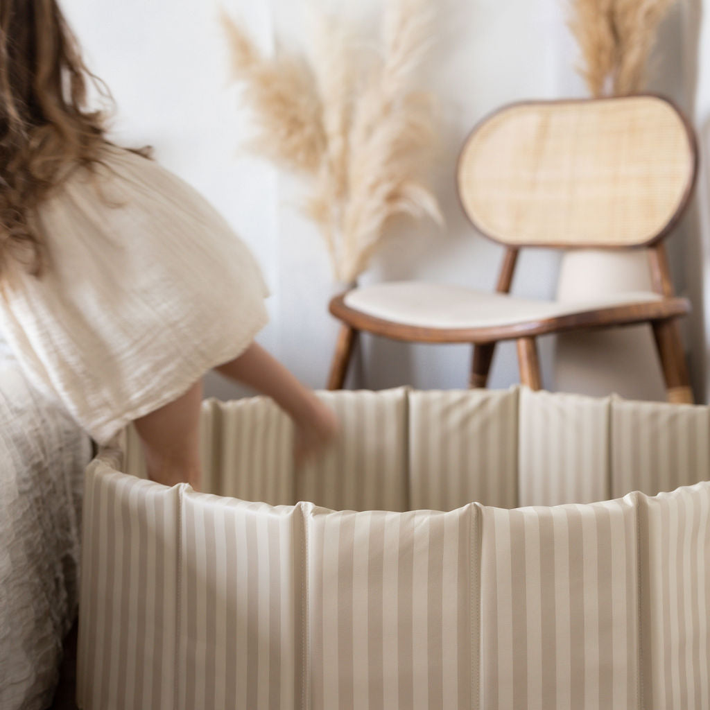 Leather Ball Pit 'Linen Stripe'