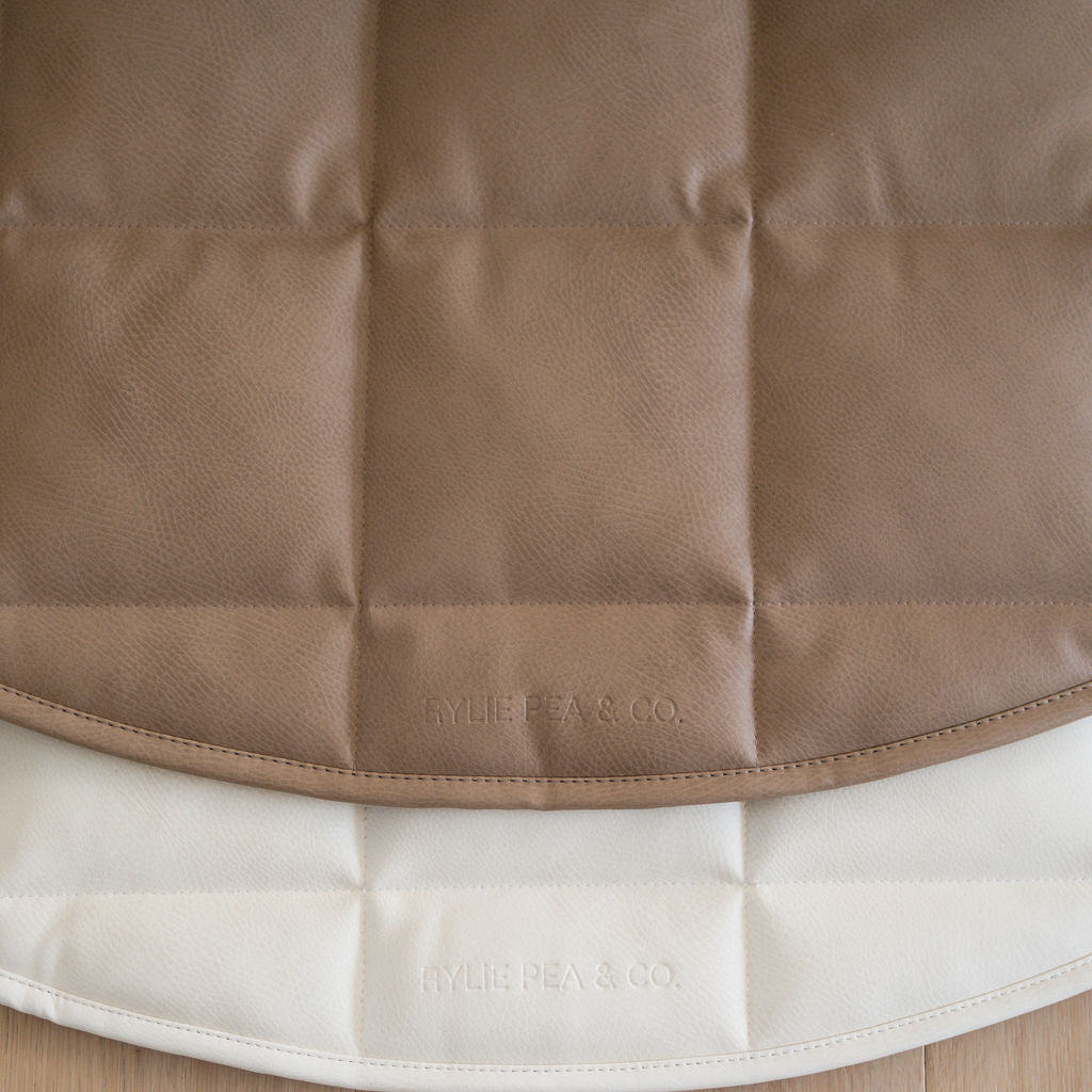 Preorder - Quilted Leather Play Mat 'Cloud'