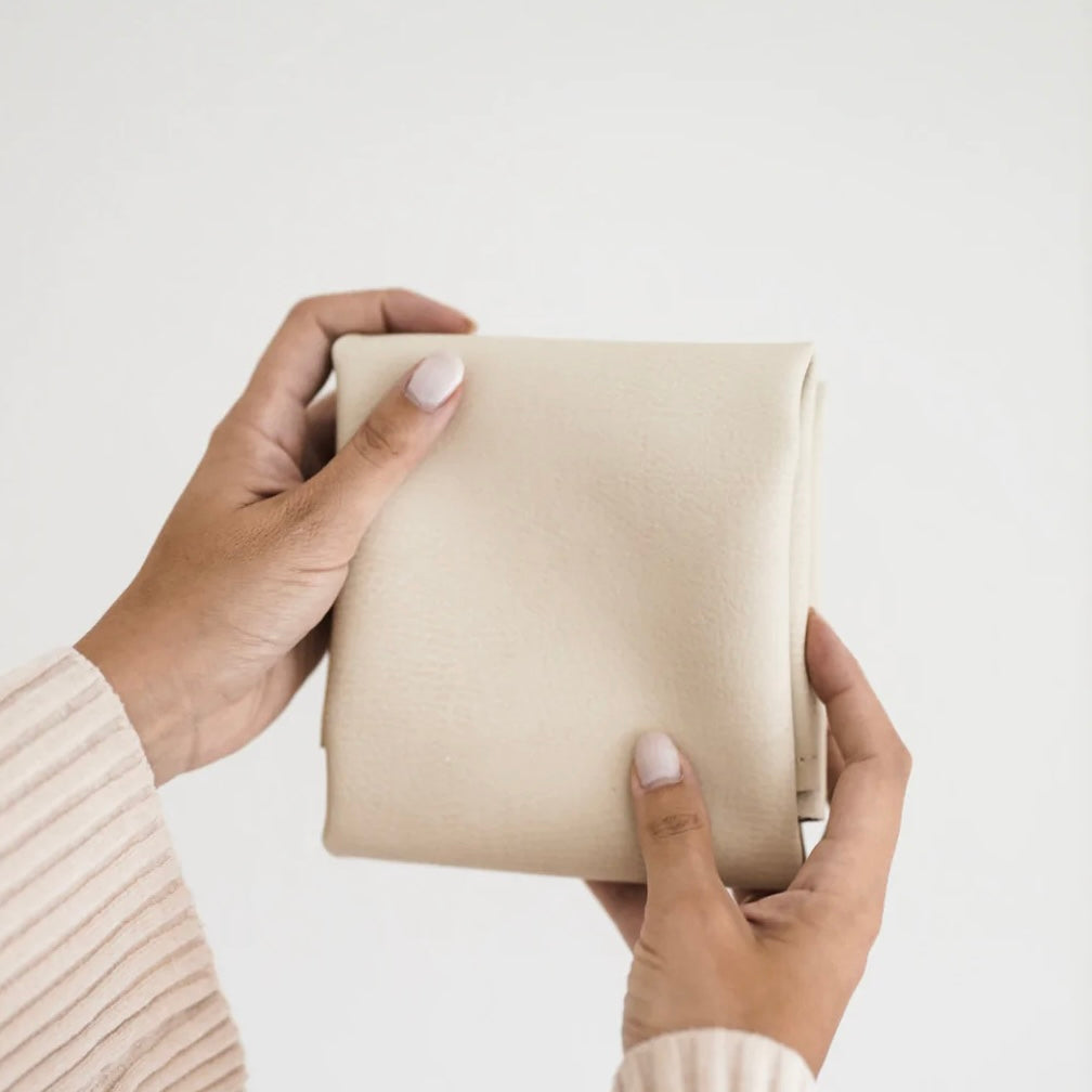 Bonded leather changing mat in Oat — Rylie Pea & Co.